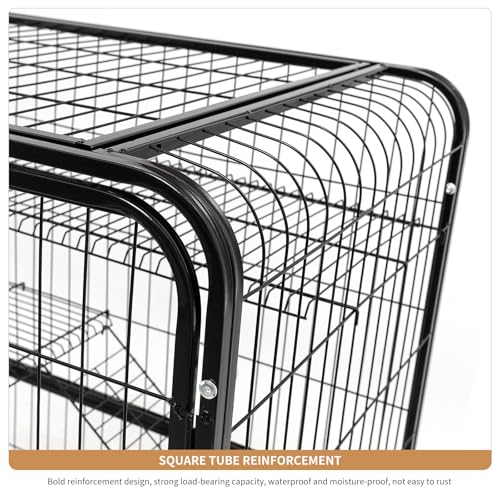 3-Tier Metal Cat Cage with Wheels H893231