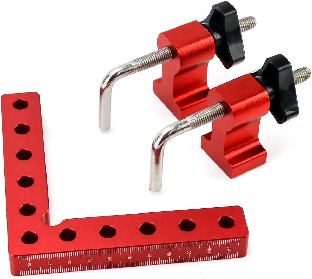 2Pcs 90 Degree Positioning Squares Right Angle Clamps Aluminum Alloy Woodworking Carpenter Tool E6891