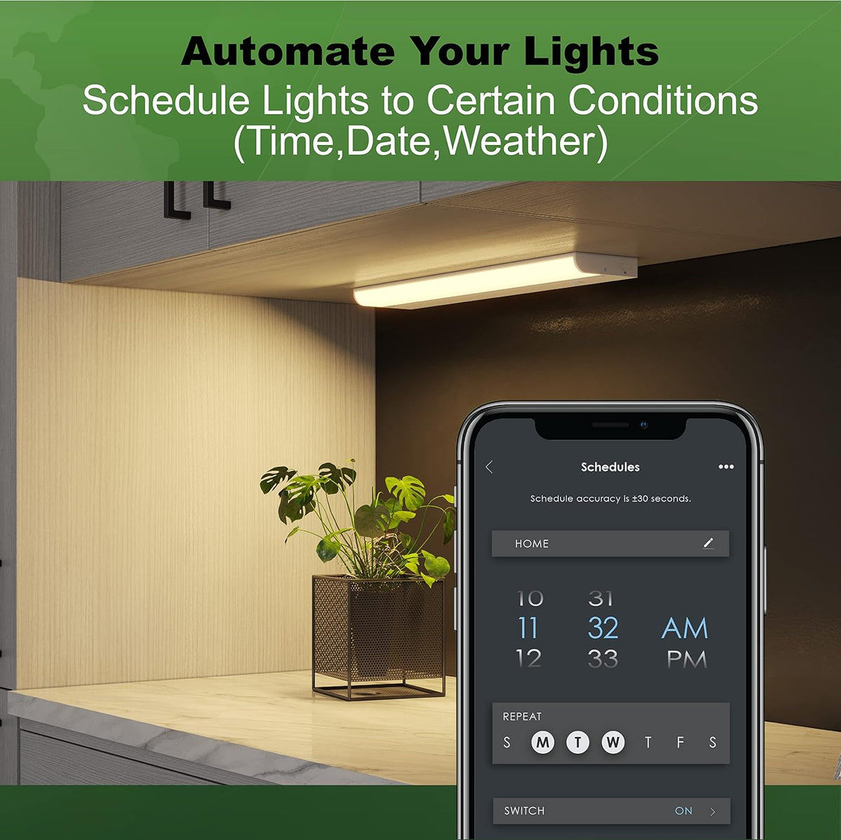 18 Smart Wi-Fi LED Undercabinet Bar, White, 1100 Lumen, Tunable Color Temp 2700K-6500K P4949