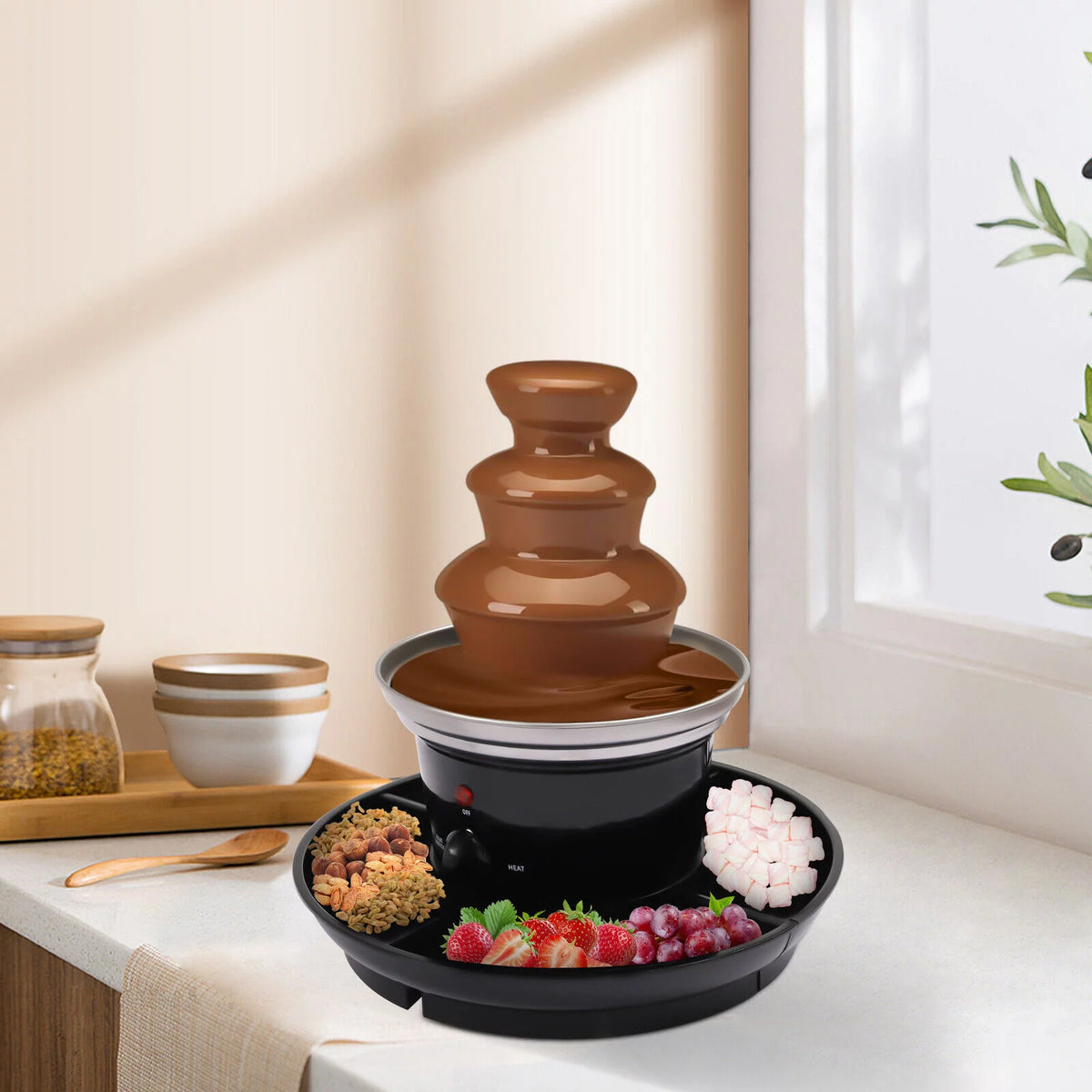 3 Tiers Stainless Steel Chocolate Fondue Fountain D39794