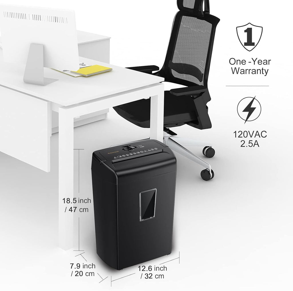 10-Sheet Cross-Cut Paper Shredder, 5.5 Gallons Wastebasket, Black, Pack of 2 R59978