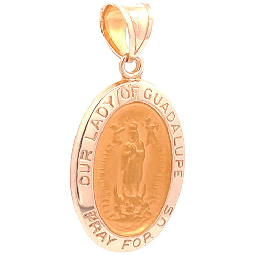 14k Yellow Gold Oval Religious Medal Pendant R109