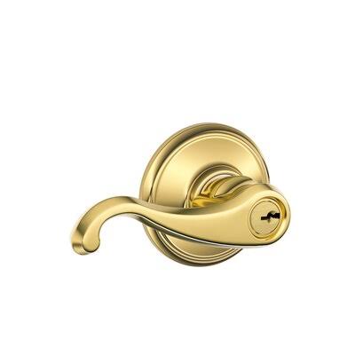 Bright Brass Keyed Door Lever C89884