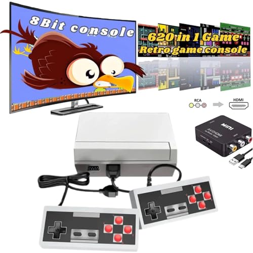 Retro Game Console with 600 Video Games, Wired Controller, HDMI and AV Output (White) Z892127