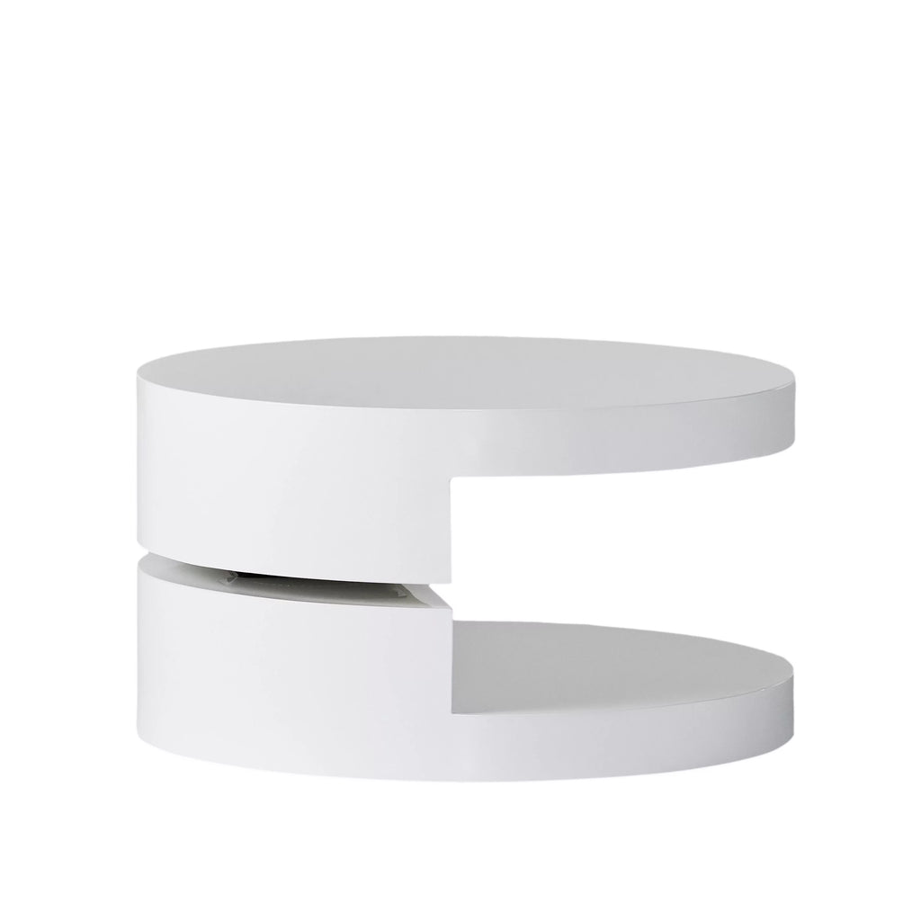 Glossy White Rotating Coffee Table A907