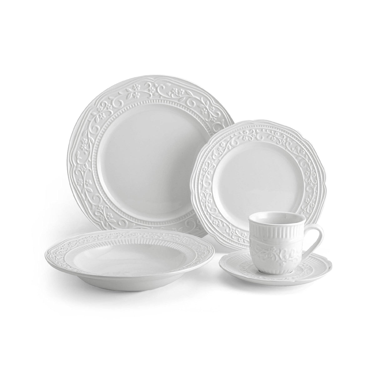 40 Piece White Dinnerware Set K172172