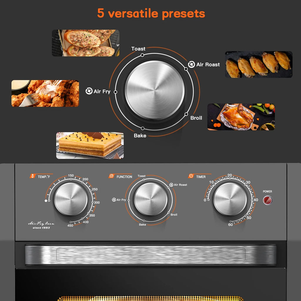 1300W 20Qt Air Fryer Toaster Oven Combo with Non Stick Basket W727