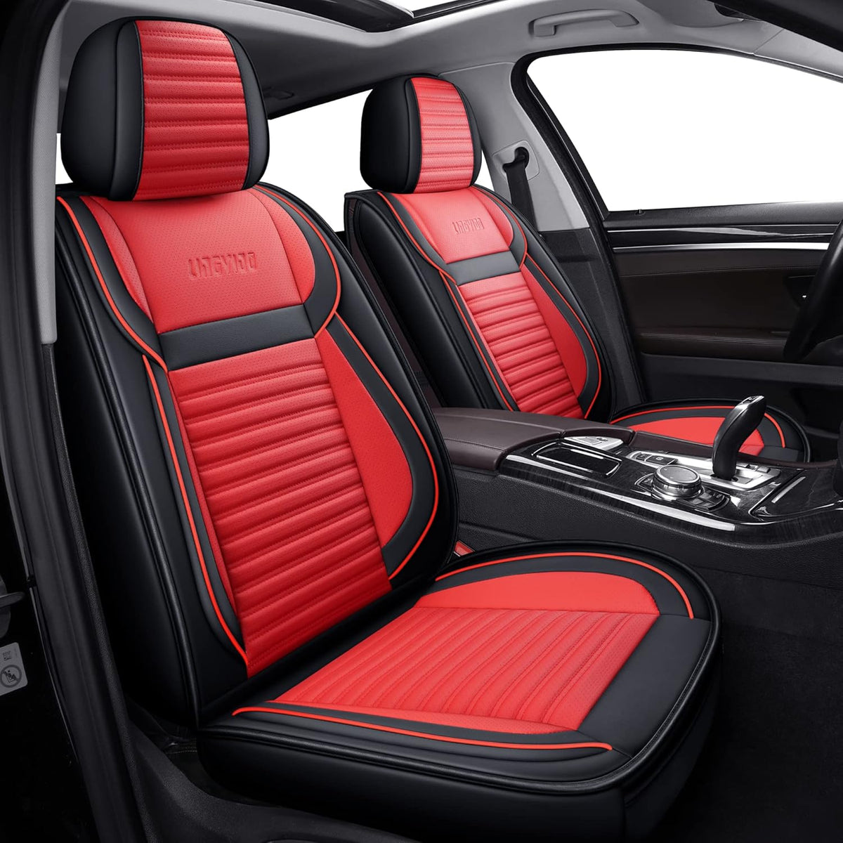 Black Faux Leather Automotive Seat Covers A873037