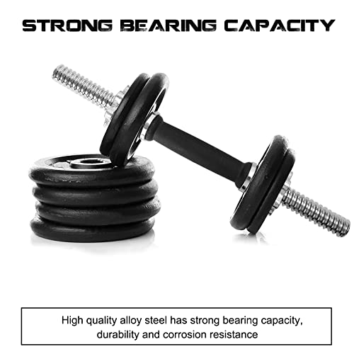 Threaded Dumbbell Rubber/Chrome Handles 1 Inch Pair, Adjustable Dumbbell Bar Handles E519