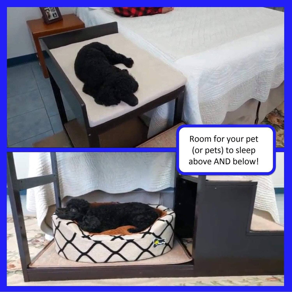 Brown Multi-Level Bed and Step System for Dogs Cats J8524
