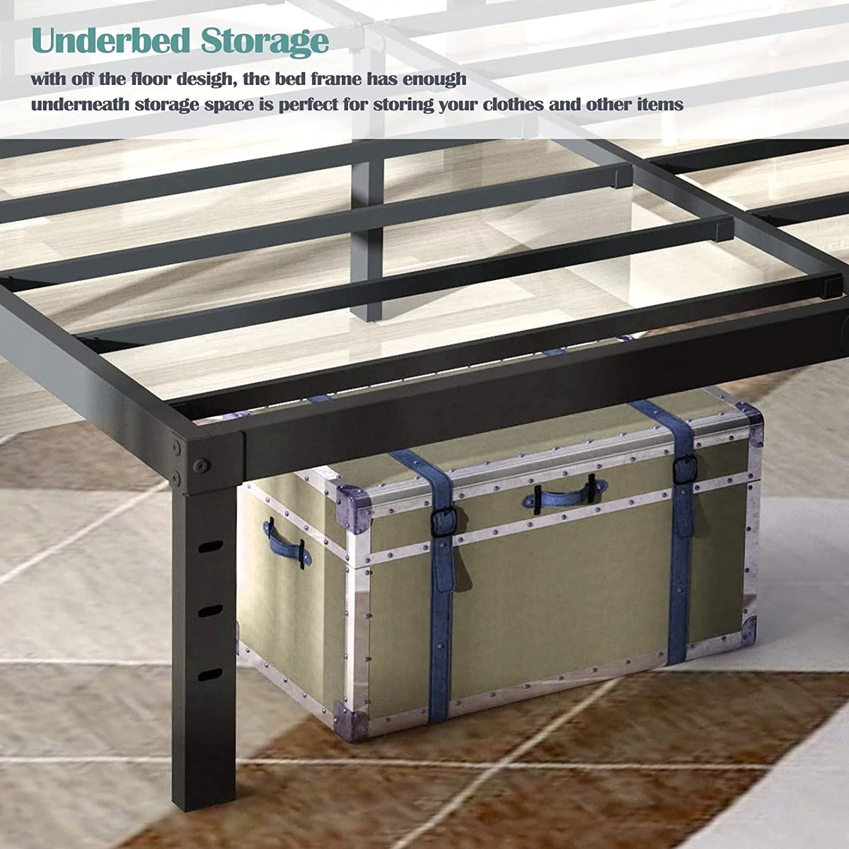 14 inches Twin XL Metal Bed Frame L84599