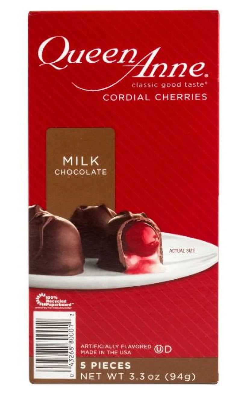 Milk Chocolate Covered Cordial Cherries, 3.3 Ounces, 5 Count Box (Pack of 3) N35670