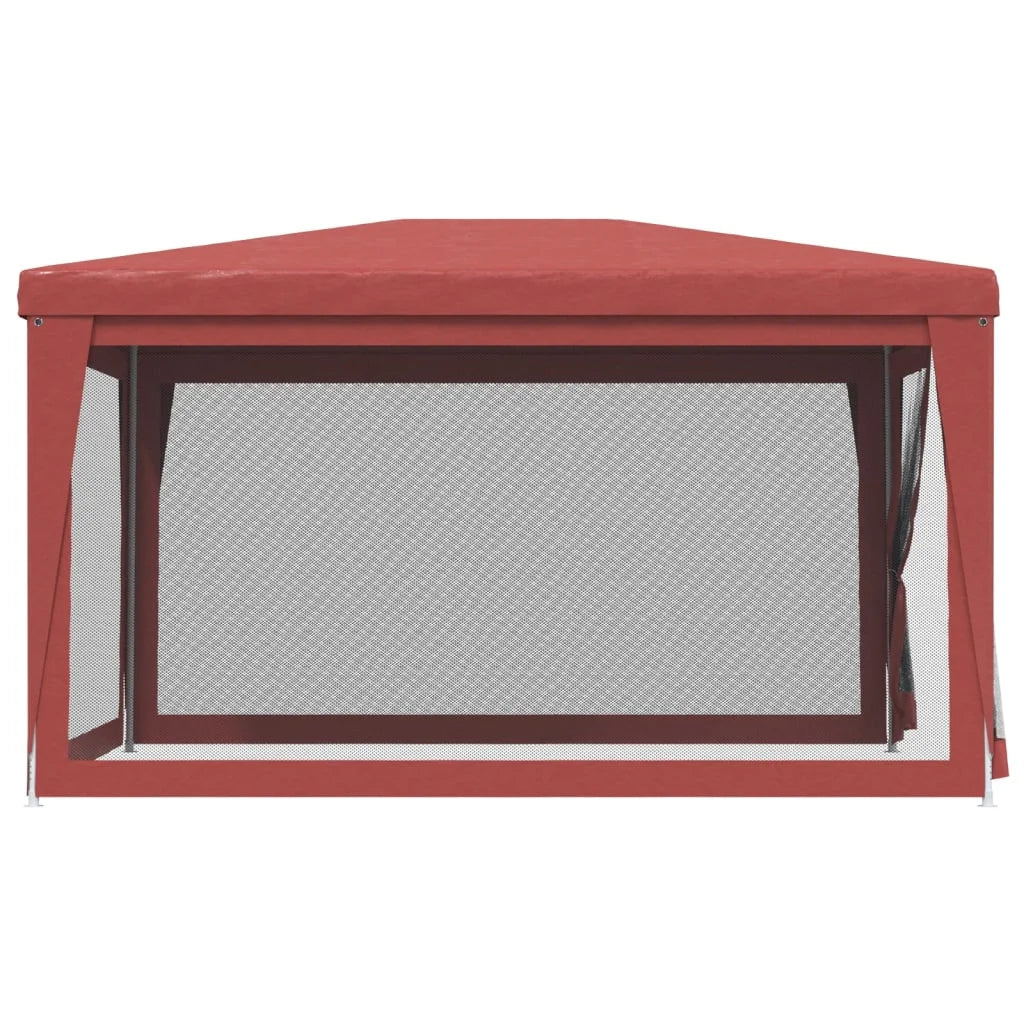 Party Tent with 4 Mesh Sidewalls Red 9.8'x13.1' HDPE T7142