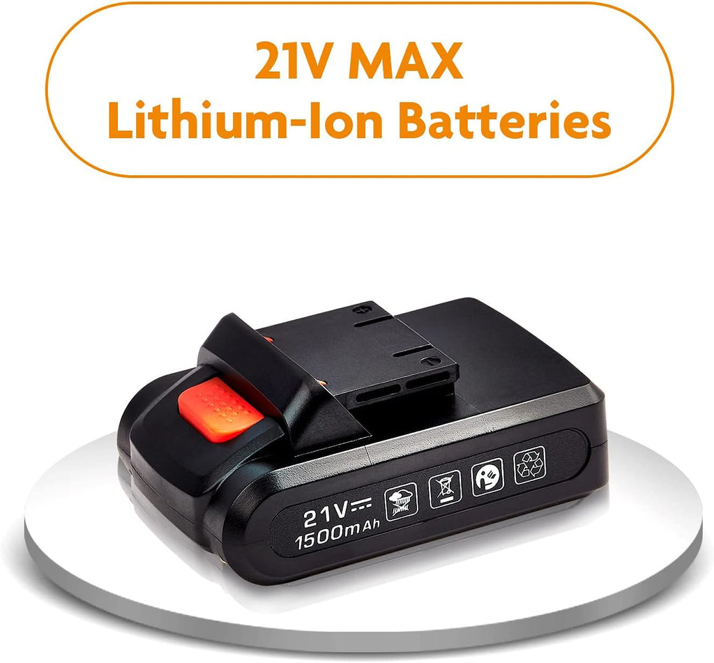 110Pcs Cordless Hammer Drill Tool Kit with 21V Li-Ion Battery & Charger B64109