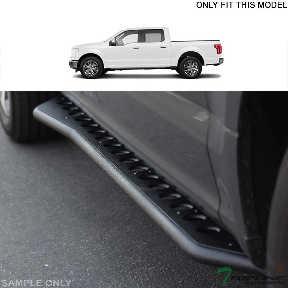 Textured Black Round Pattern Side Step Rail Nerf Bars Z7699