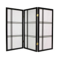 Black 4 Panels 3 ft. Tall Double Cross Shoji Screen X524812