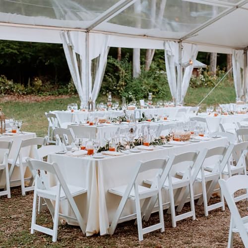 Folding Plastic Chairs 4 Pack White D5285