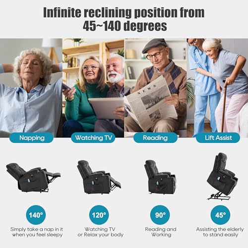 Power Lift Recliner Chair with Heat and Massage and USB Port V93224