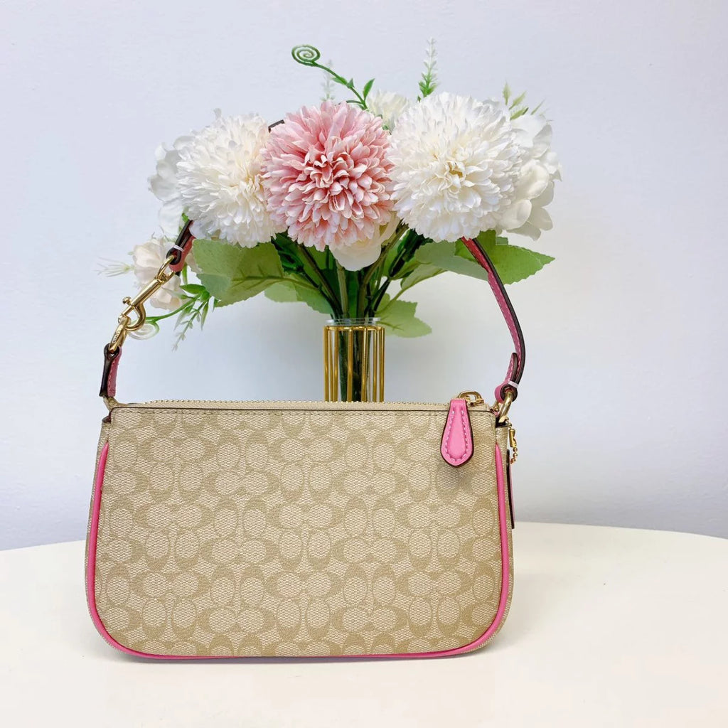 Light Khaki Petunia Colorblock Canvas Bag W236980