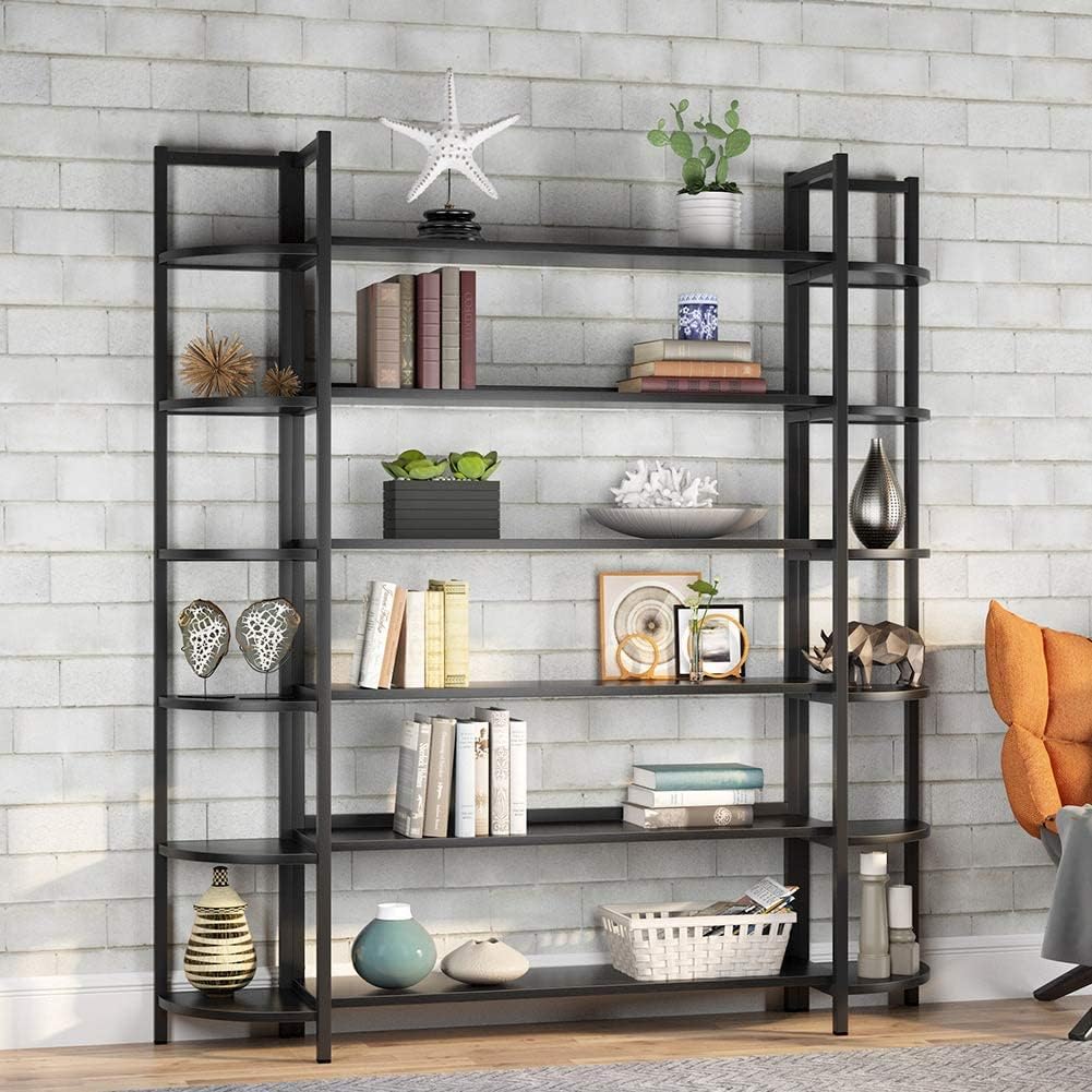 6-Shelf Bookcase with Metal Frame S11112