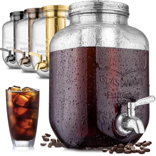 1 Gallon Cold Brew Coffee Maker with Extra-Thick Glass & Stainless Steel Infuser R40808