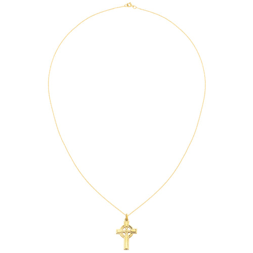14 Karat Yellow Gold Celtic Cross Pendant with 18-inch Chain G363597