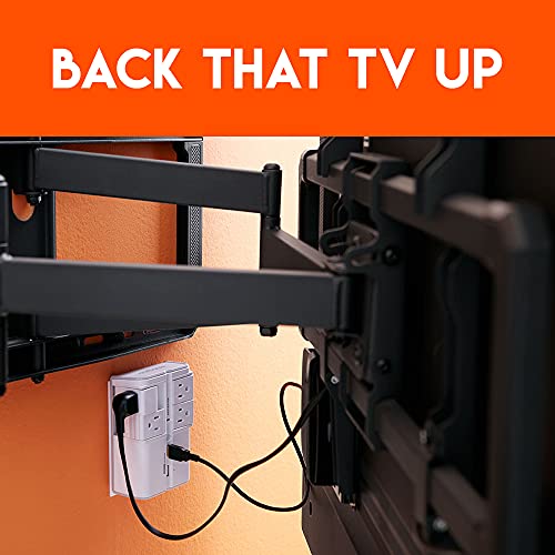 USB Wall Charger Surge Protector with 4 Pivoting AC Outlets & 2 USB Ports A2958