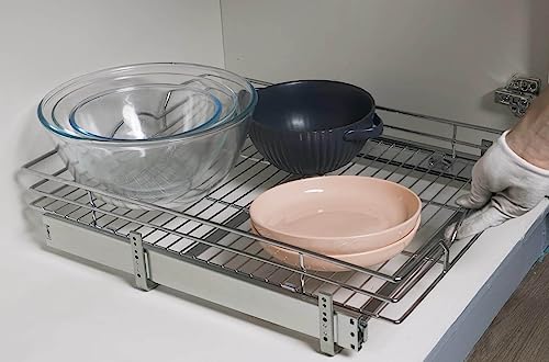 Chrome Pull Out Cabinet Organizer 11" W x 21" D V92524