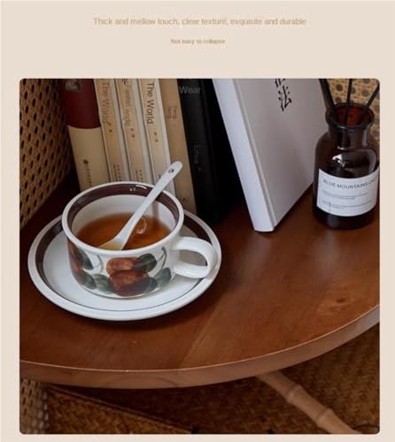 4 Tier Wooden Corner Shelf with Rattan Weaving Z4916