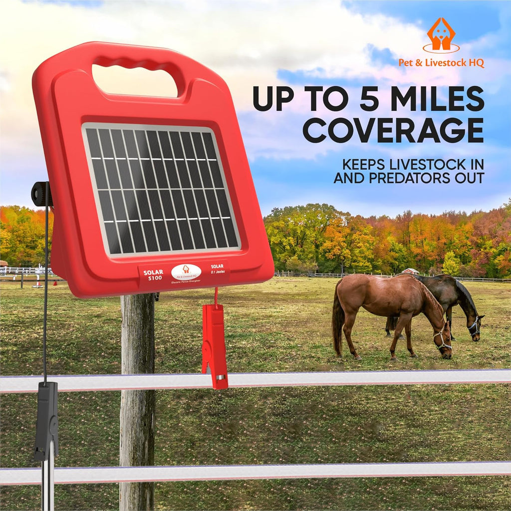 5 Mile Solar Powered Electric Fence Charger Y589