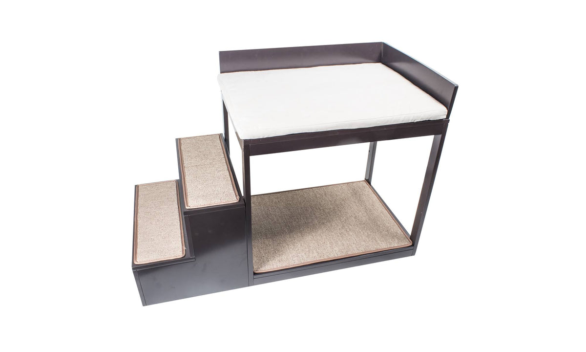 Brown Multi-Level Bed and Step System for Dogs Cats J8524