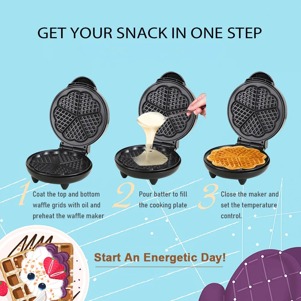 5 Heart-Shaped Waffle Electric Waffle Maker R3365