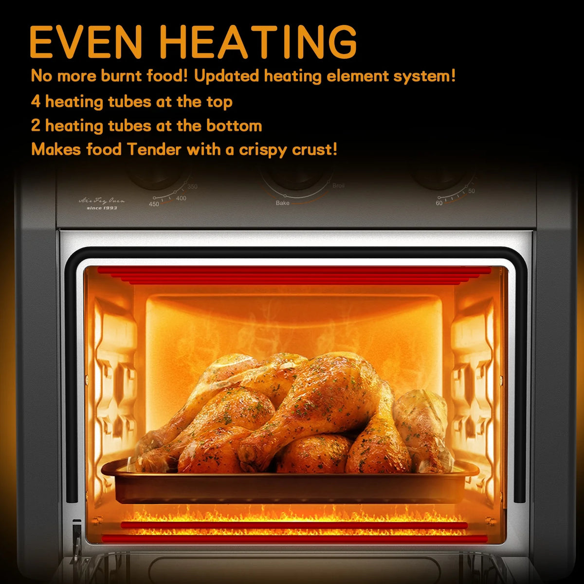 1300W 20Qt Air Fryer Toaster Oven Combo with Non Stick Basket W727