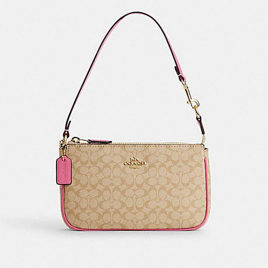 Light Khaki Petunia Colorblock Canvas Bag W236980