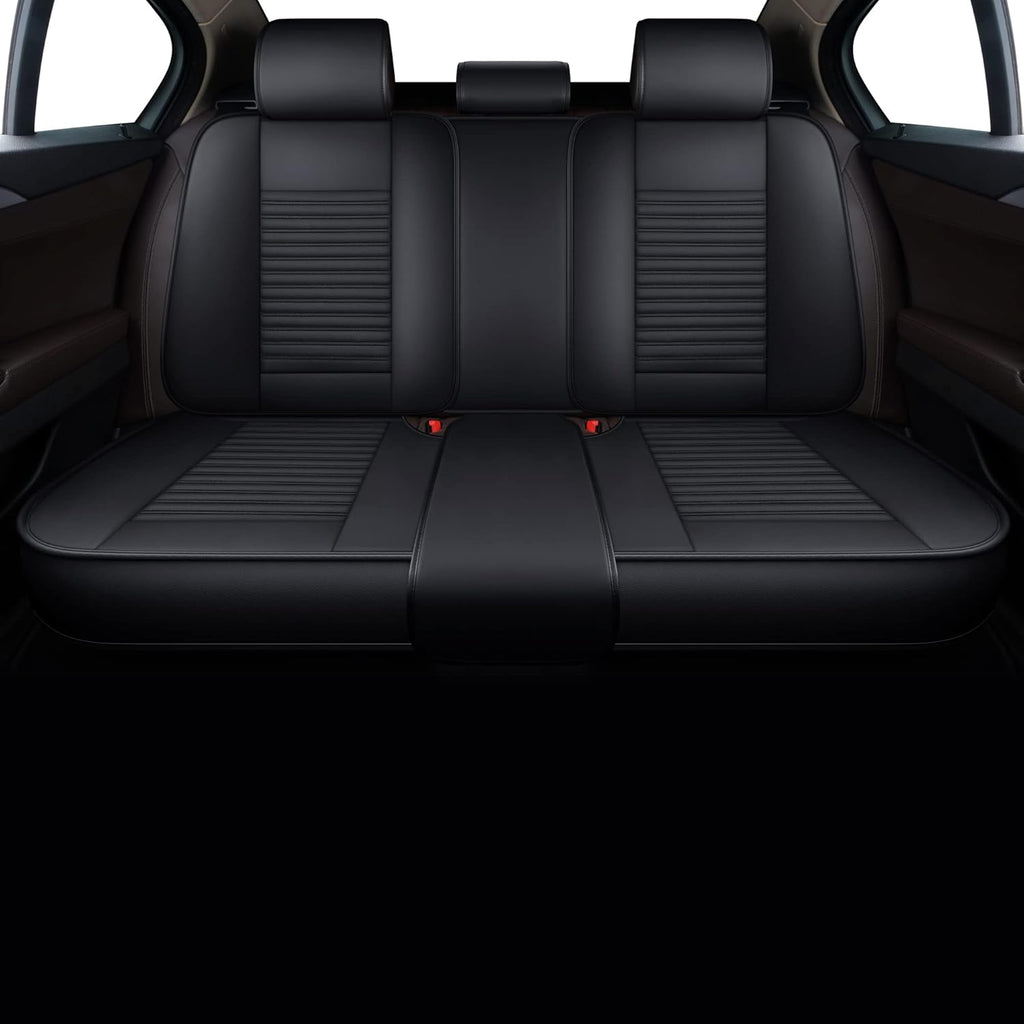 Black Faux Leather Automotive Seat Covers A873037