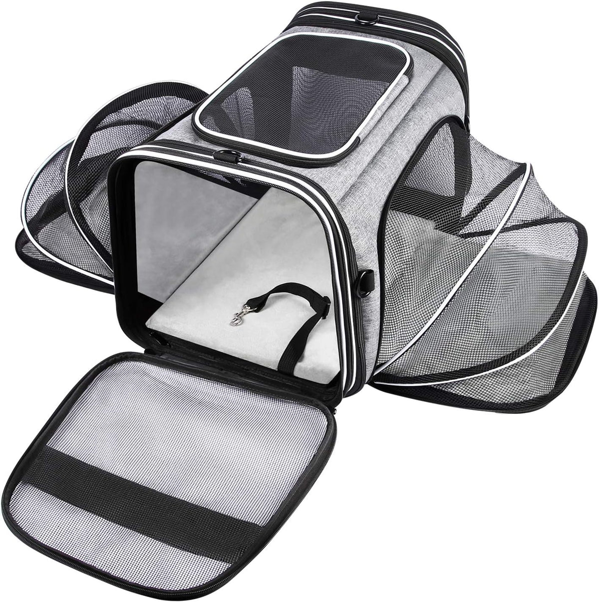 Soft Sided Expandable Pet Carrier with Washable Pads and Pockets O5883