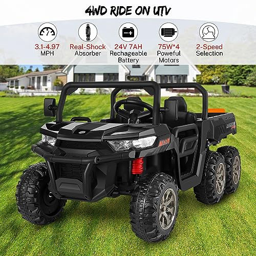 Blue 6x6 24V Kids UTV with Dump Bed V56153