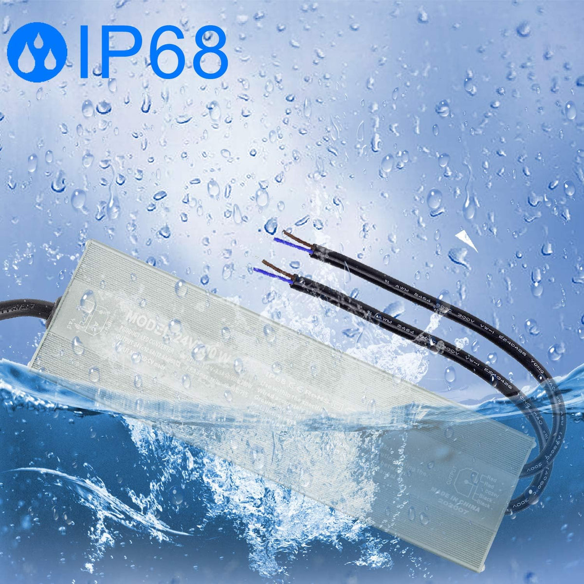 300W Waterproof IP68 LED Driver 90V-130V AC to 24V DC S299174