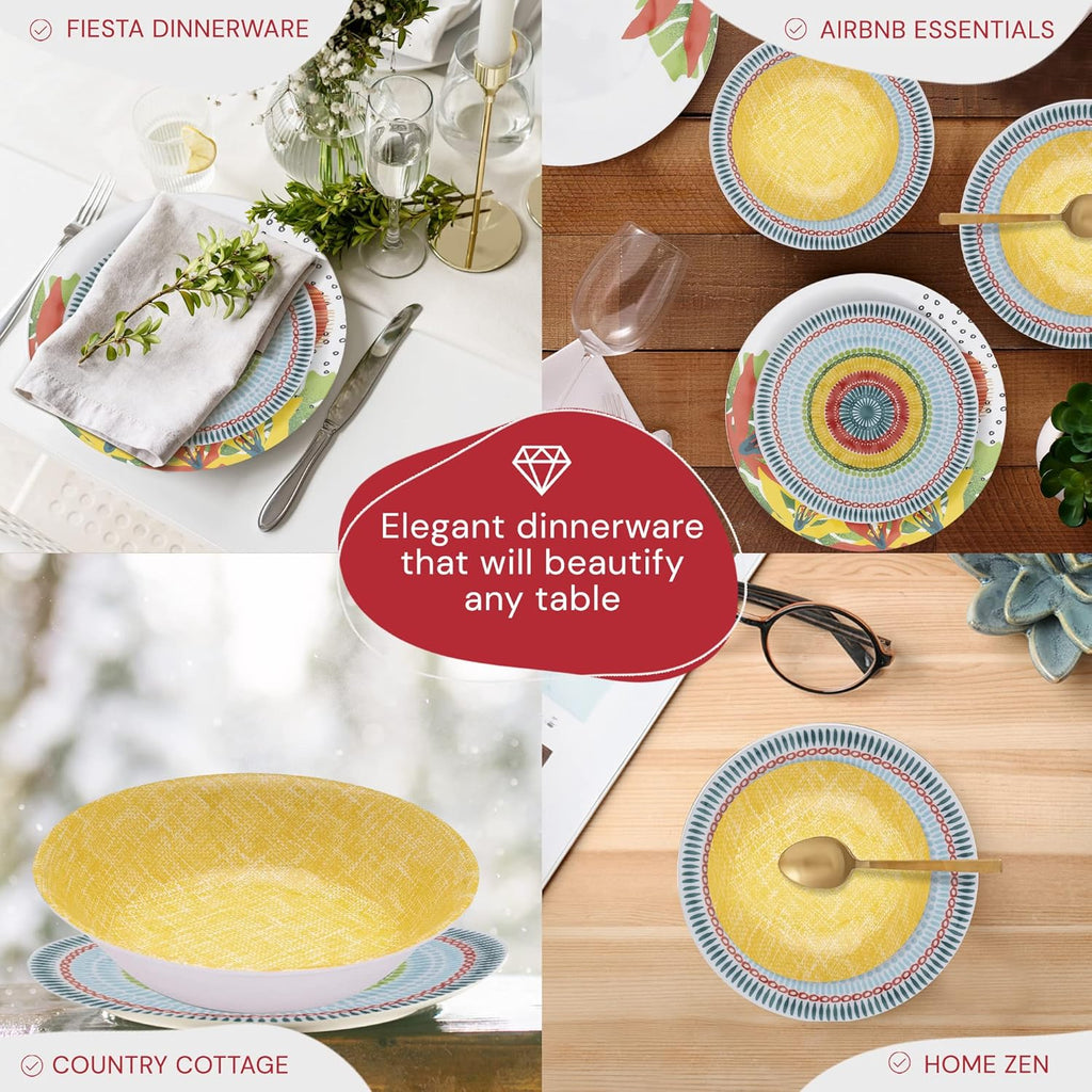 12-Piece Melamine Plates and Bowls Set C83936