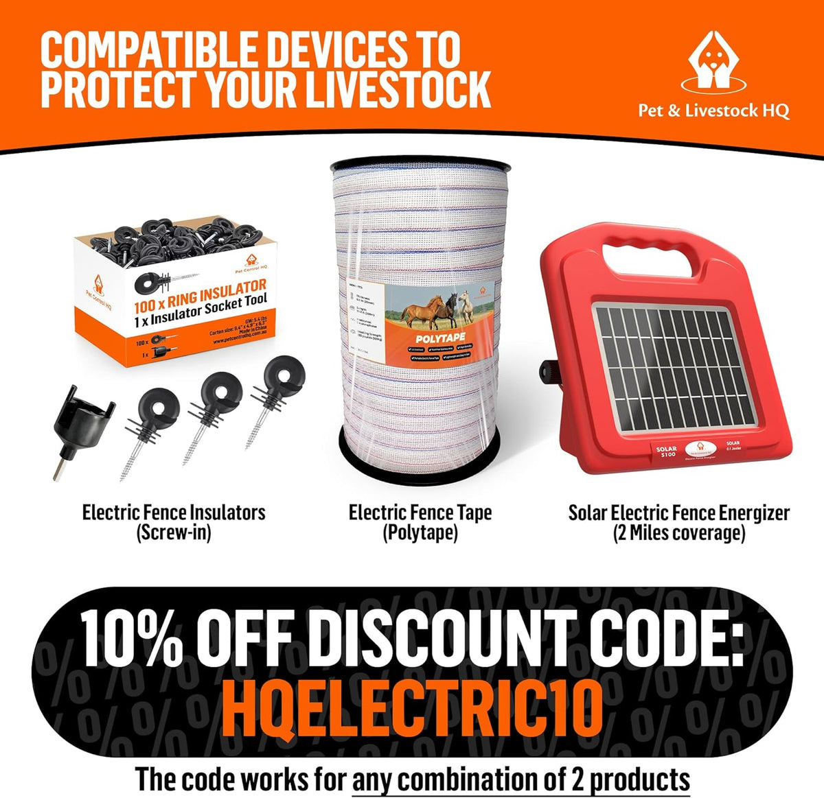 5 Mile Solar Powered Electric Fence Charger Y589