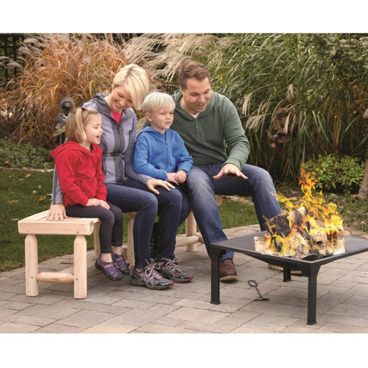 Log Fire Pit Bench U884