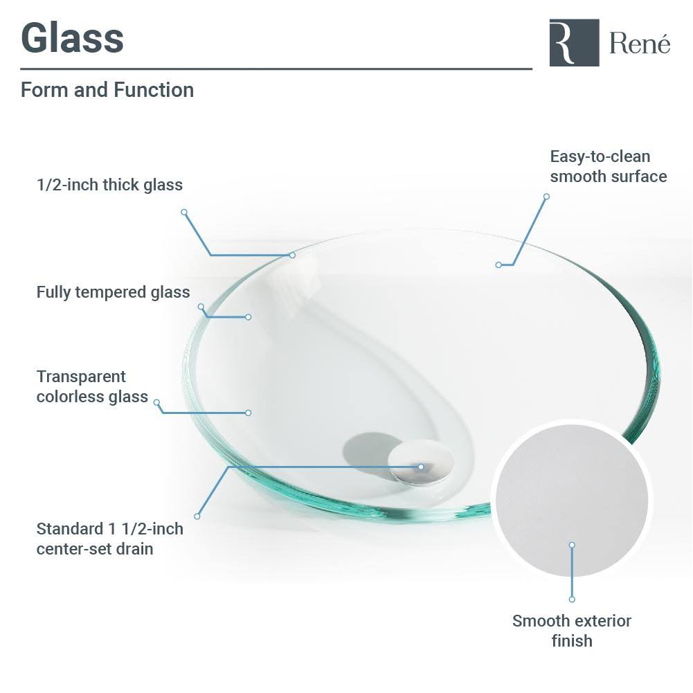 Glass Vessel Bathroom Sink with Vessel Faucet I506