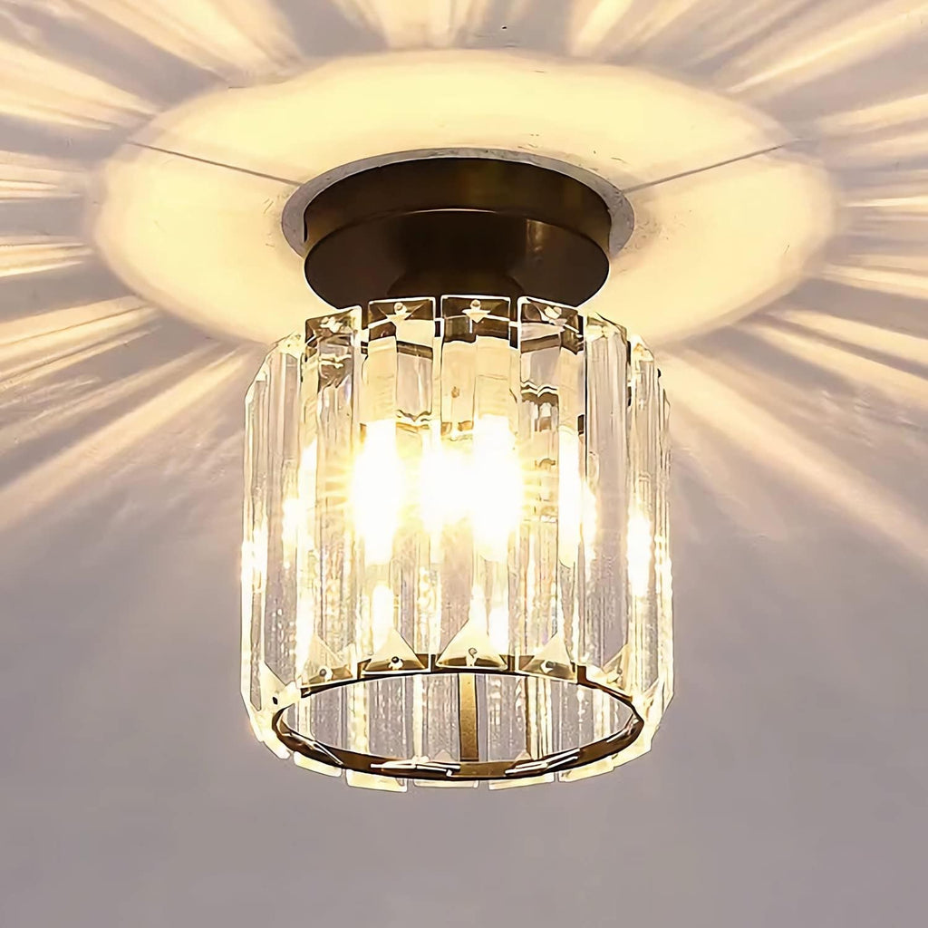 Small Black Crystal Semi Flush Mount Ceiling Light T6738