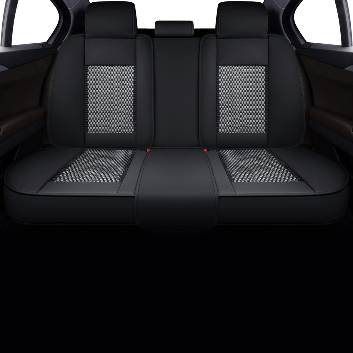 Black Faux Leather Automotive Seat Covers A873037