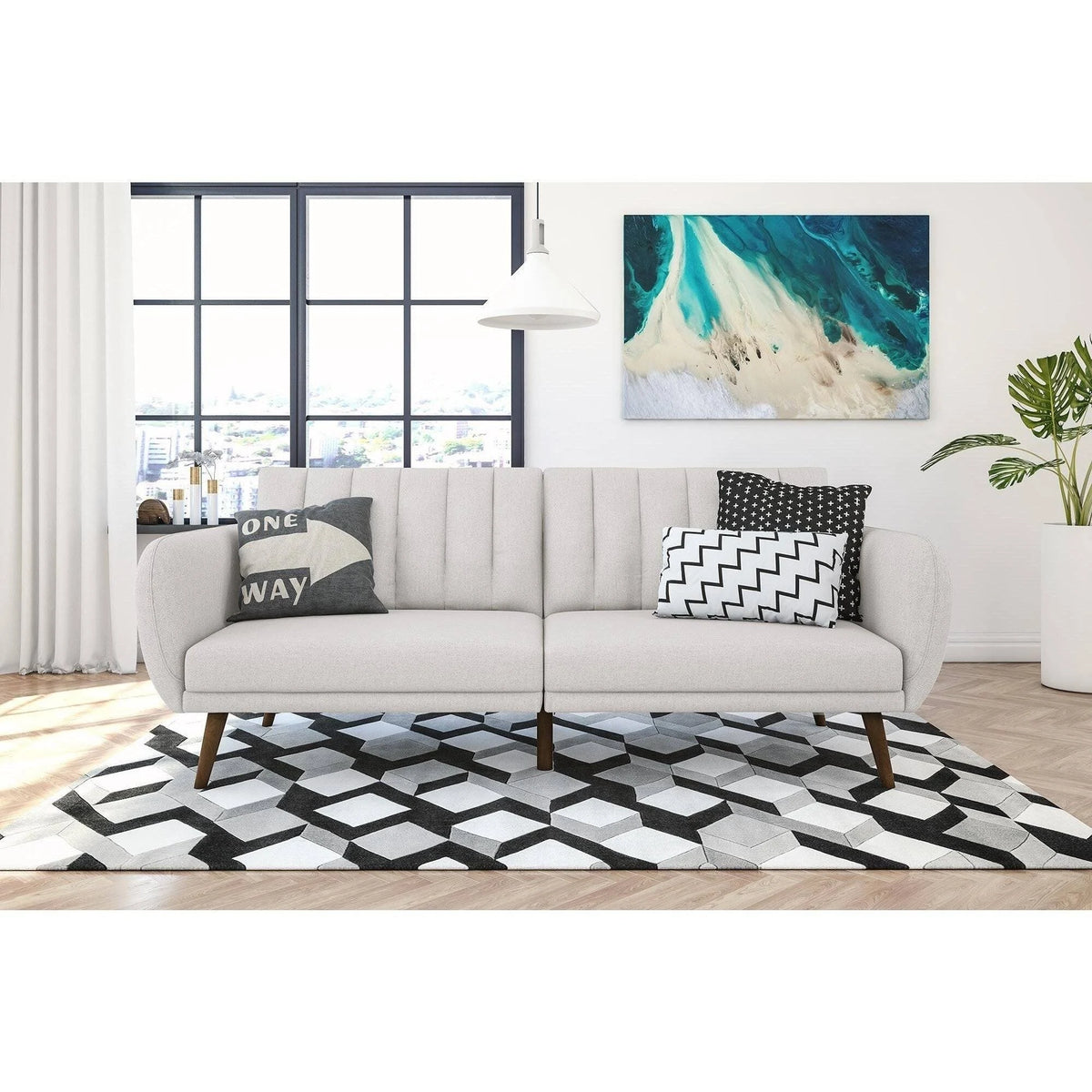 Blue Fold Down Futon I508956
