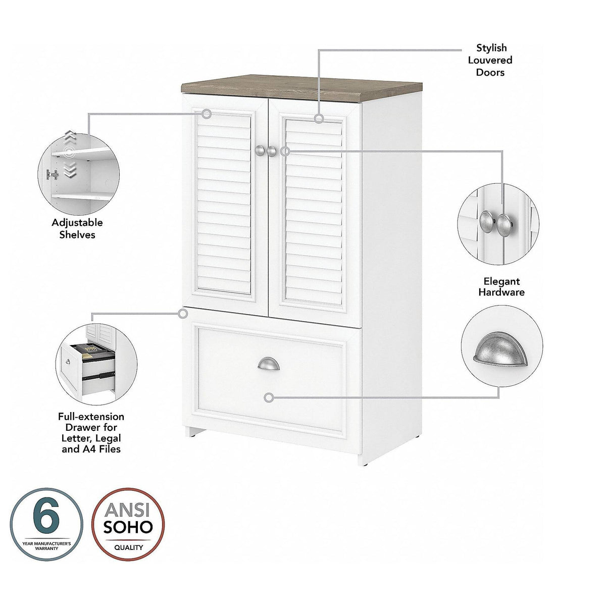 Gray L Shaped Desk with Storage Cabinet and File Drawer N61458