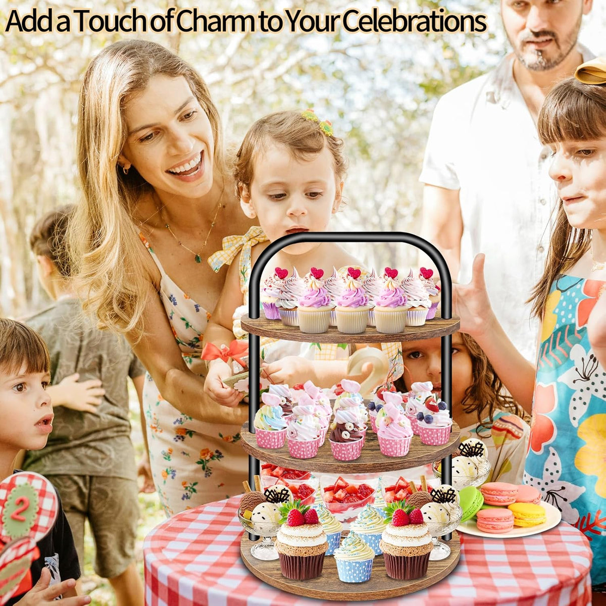 3 Tier Wooden Cupcake Stand E7858