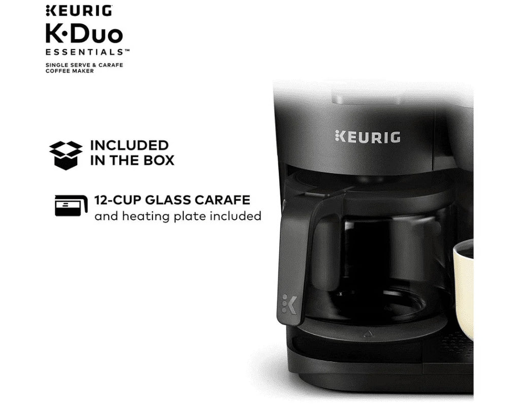 Black Single Serve and 12-Cup Carafe Drip Coffee Brewer U127425