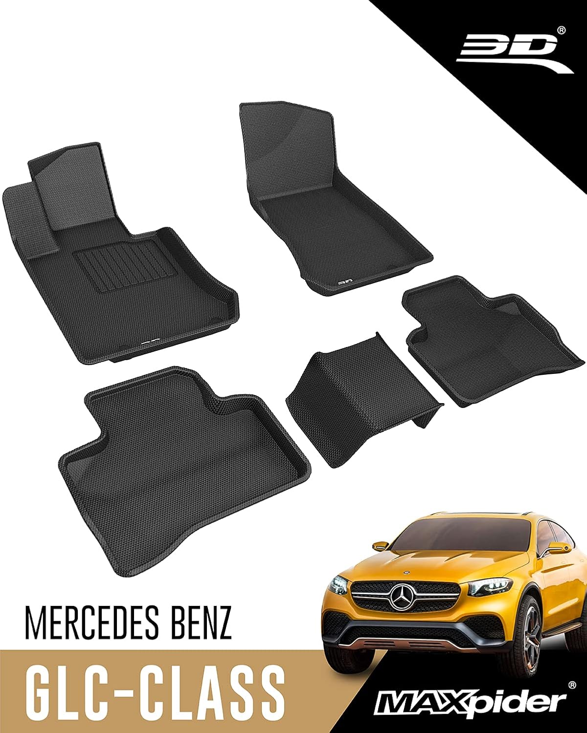 All-Weather Floor Mats Car Floor Liners 1st & 2nd Row Black K3345