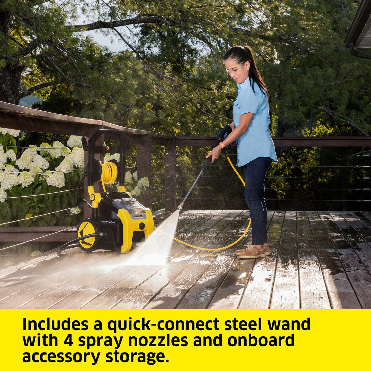 Electric Pressure Washer with 3 Nozzles and Hose, 1.2 GPM V903639